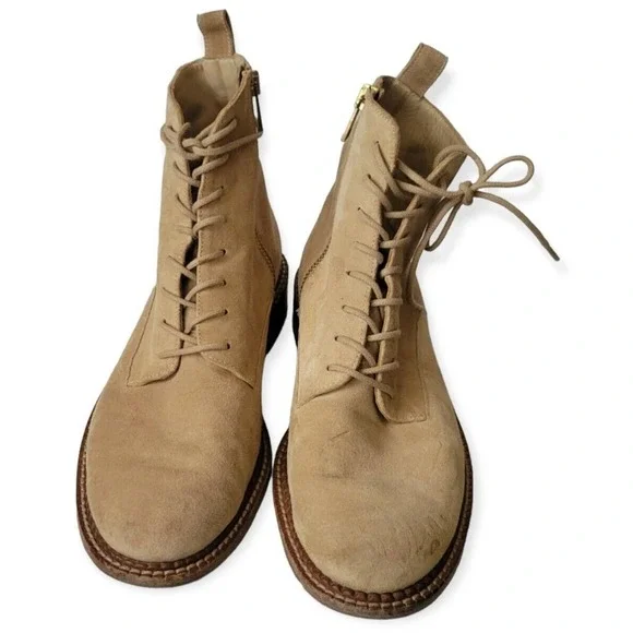 Vince Cabria Suede Lace-Up/Zip Ankle Women Boot Size 8.5 M Made in Italy - Picture 5 of 8